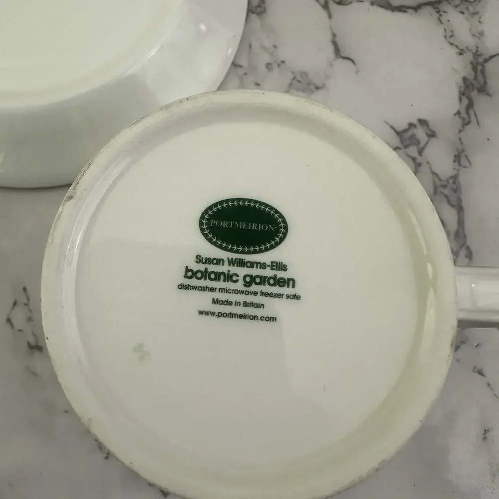 Portmeirion Botanic Garden Drum Tea Cup and Saucer Set Forget Me Not Floral